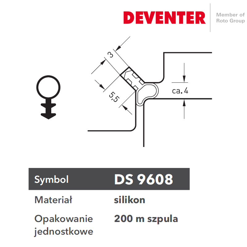 Uszczelka DEVENTER DS 9608