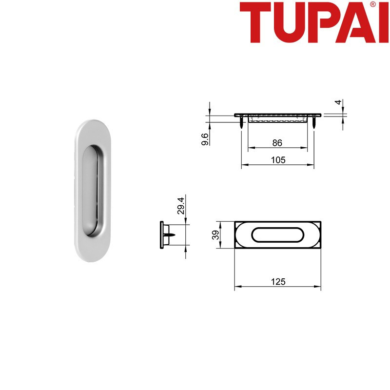 Pochwyt TUPAI 4052 96 chrom satyna