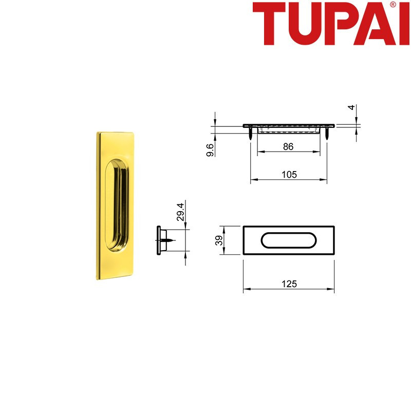 Pochwyt TUPAI 4053 01 złoty