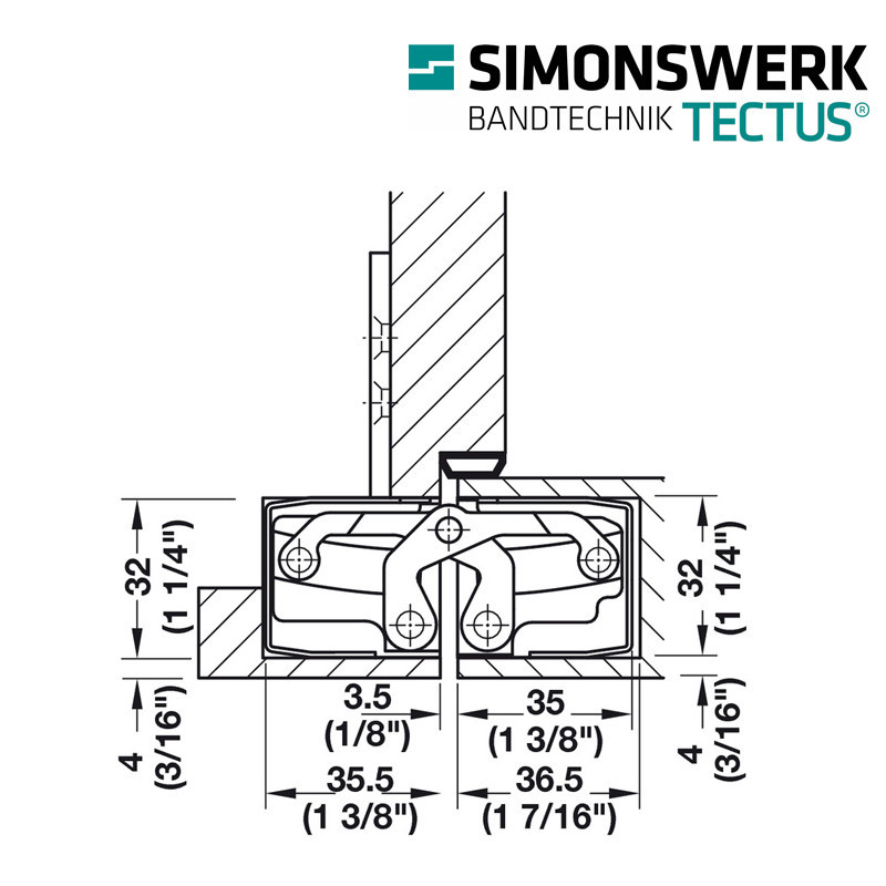 Zawias SIMONSWERK TECTUS TE 640 3D F1 Zawias SIMONSWERK TECTUS TE 640 3D F1