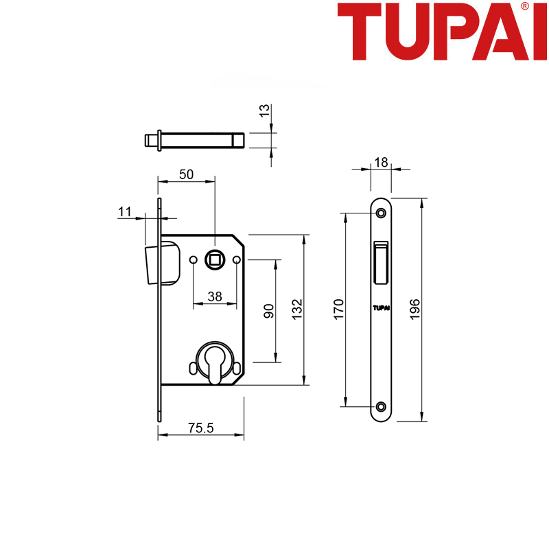 ZAMEK MAGNETYCZNY TUPAI 3598X50-152, WKŁADKA 85MM, BIAŁY