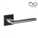 KLAMKA INFINITY SLIM NA ROZECIE KWADRATOWEJ 5MM NICOLA SLIM CHROM MAT / CZARNY / CZARNY