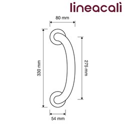 KOMPLET UCHWYTÓW DRZWIOWYCH ELIKA 275mm SZYLDY 108 CM [MONTAŻ PRZELOTOWY DO DREWNA] LINEA CALI