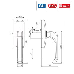 G-U KOMPLET KLAMKI SPACIO 96/104 BIAŁA G-U KOMPLET KLAMKI SPACIO 96/104 BIAŁA