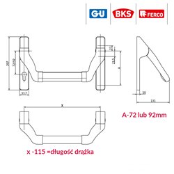 G-U UCHWYT DŹWIGNI PZ 92 PA6, PVC CZARNY G-U UCHWYT DŹWIGNI PZ 92 PA6, PVC CZARNY