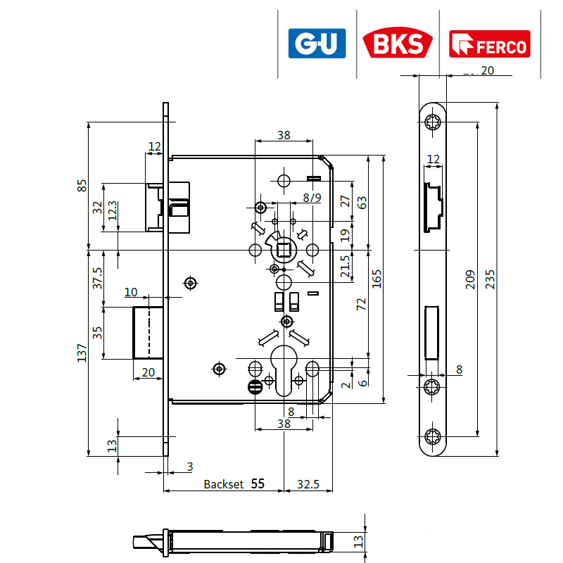 G-U ZAMEK B 0515 D55 F20-ABG-PZ-KL3 G-U ZAMEK B 0515 D55 F20-ABG-PZ-KL3