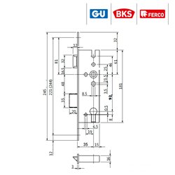 G-U ZAMEK B 1311 35/92MM ST24/245MM NIKLOWANY LEWY G-U ZAMEK B 1311 35/92MM ST24/245MM NIKLOWANY LEWY
