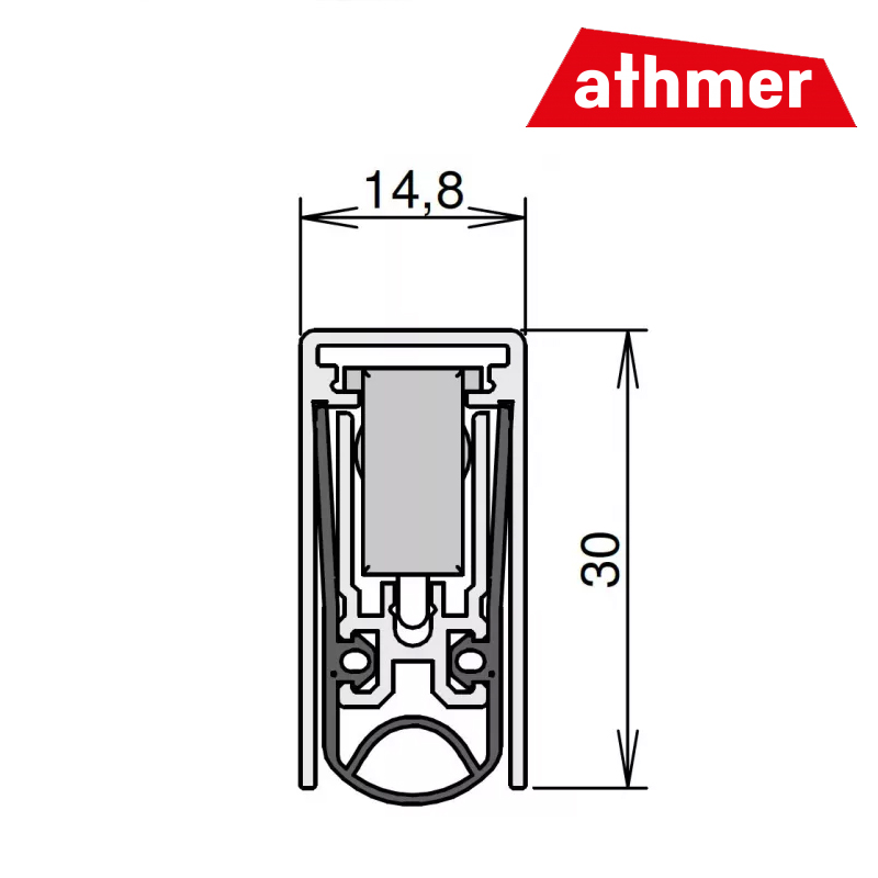 USZCZELKA OPADAJĄCA SCHALL-EX L-15/30 WS 833mm [635mm]  ATHMER