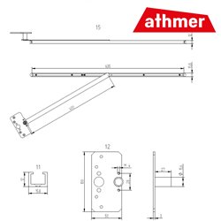 OGRANICZNIK OTWARCIA 120 STOPNI DO DREWNA [SZER. SKRZYDŁA 720-1110mm] ATHMER
