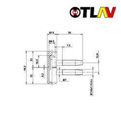 GÓRNA CZĘŚĆ ZAWIASU OT 055 130 7,6x35mm BRĄZOWIONA OTLAV GÓRNA CZĘŚĆ ZAWIASU OT 055 130 7,6x35mm BRĄZOWIONA OTLAV