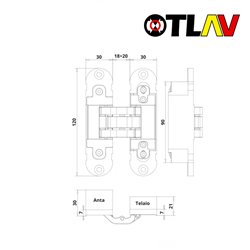 ZAWIAS WPUSZCZANY INVISACTA 305 3-D TPP 40 KG [Z NASADKAMI GC300010J102] GALWANIZOWANY NA BIAŁO OTLAV