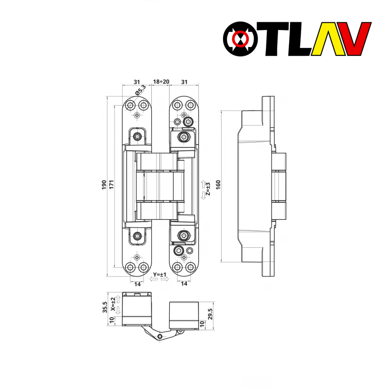 ZAWIAS WPUSZCZANY INVISACTA 310 3-D 120 KG (4 NASADKI) LAKIEROWANY NA CZARNO RAL 9005 OTLAV ZAWIAS WPUSZCZANY INVISACTA 310 3-D 120 KG (4 NASADKI) LAKIEROWANY NA CZARNO RAL 9005 OTLAV