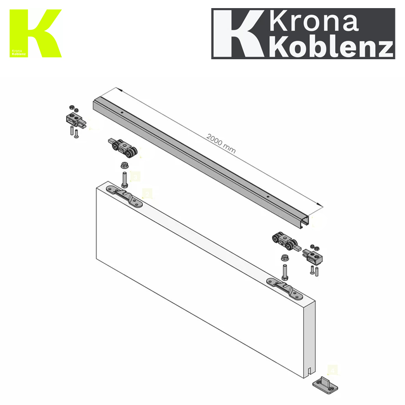 ZESTAW SYSTEM 400 ECO DO 40KG Z SZYNĄ 2m ALUMINIUM ANODYZOWANE KOBLENZ