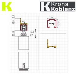 ZESTAW SYSTEM 400 ECO DO 40KG Z SZYNĄ 2m ALUMINIUM ANODYZOWANE KOBLENZ ZESTAW SYSTEM 400 ECO DO 40KG Z SZYNĄ 2m ALUMINIUM ANODYZOWANE KOBLENZ