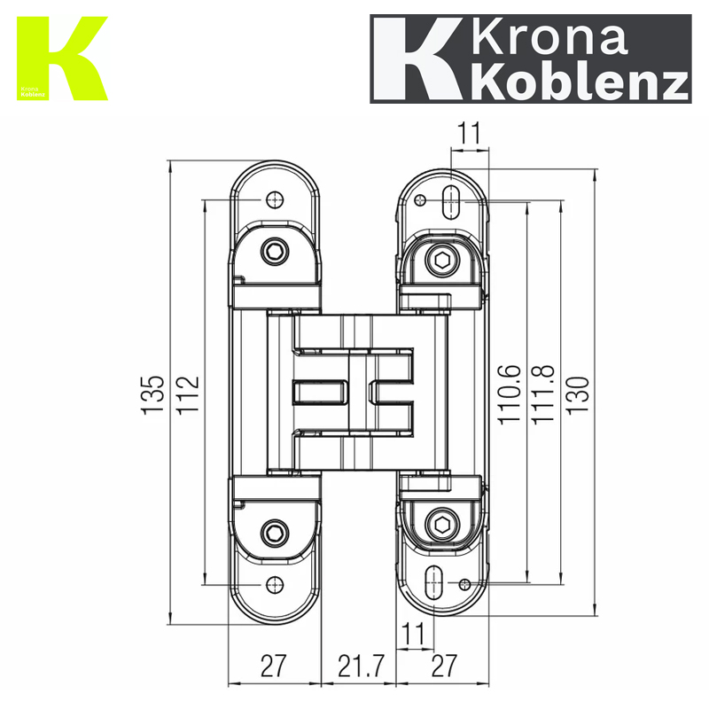 ZAWIAS WPUSZCZANY KUBICA K2760 NIKLOWANY MATOWY KOBLENZ ZAWIAS WPUSZCZANY KUBICA K2760 NIKLOWANY MATOWY KOBLENZ