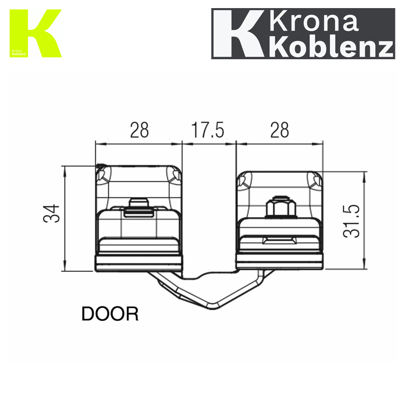 ZAWIAS WPUSZCZANY KARAKTER K8080 [80KG] CHROMOWANY BŁYSZCZĄCY KOBLENZ