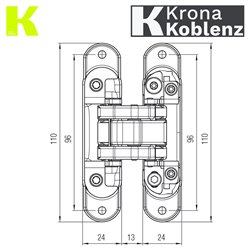 ZAWIAS WPUSZCZANY ATOMIKA SLIM K8060 [60KG] NIKLOWANY MATOWY KOBLENZ