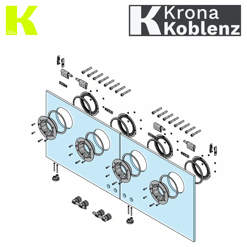 SYSTEM PRZESUWNY K2O DO SZKŁA (DODATKOWY), CHROMOWANY KOBLENZ