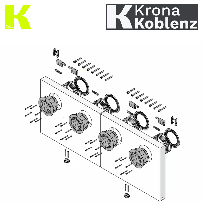 SYSTEM PRZESUWNY K2O DO DREWNA (DODATKOWY) CHROMOWANY KOBLENZ