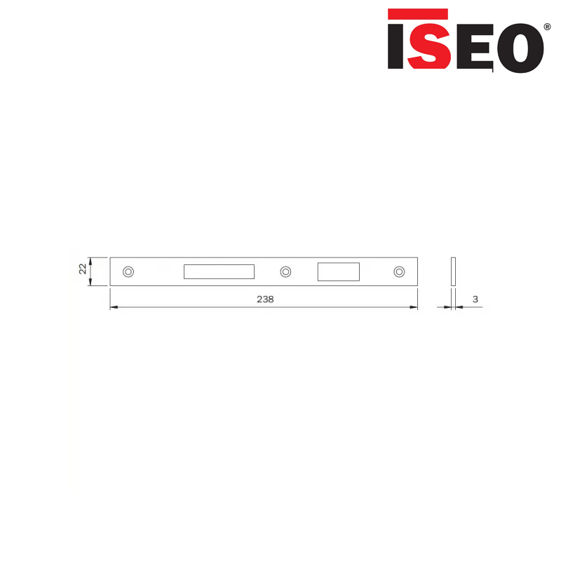 BLACHA ZACZEPOWA DO IS-741/743/745 238x22x3mm, STAL CHROMOWANA ISEO