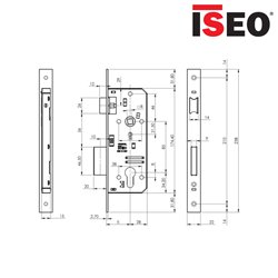 ZAMEK 85WB, E70mm, 238x22x3mm, CHROMOWANY ISEO ZAMEK 85WB, E70mm, 238x22x3mm, CHROMOWANY ISEO