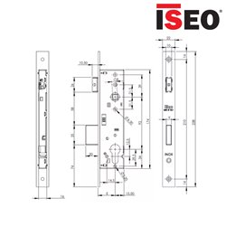 ZAMEK 92WB, E35mm, 238x22x3mm, STAL NIERDZEWNA ISEO