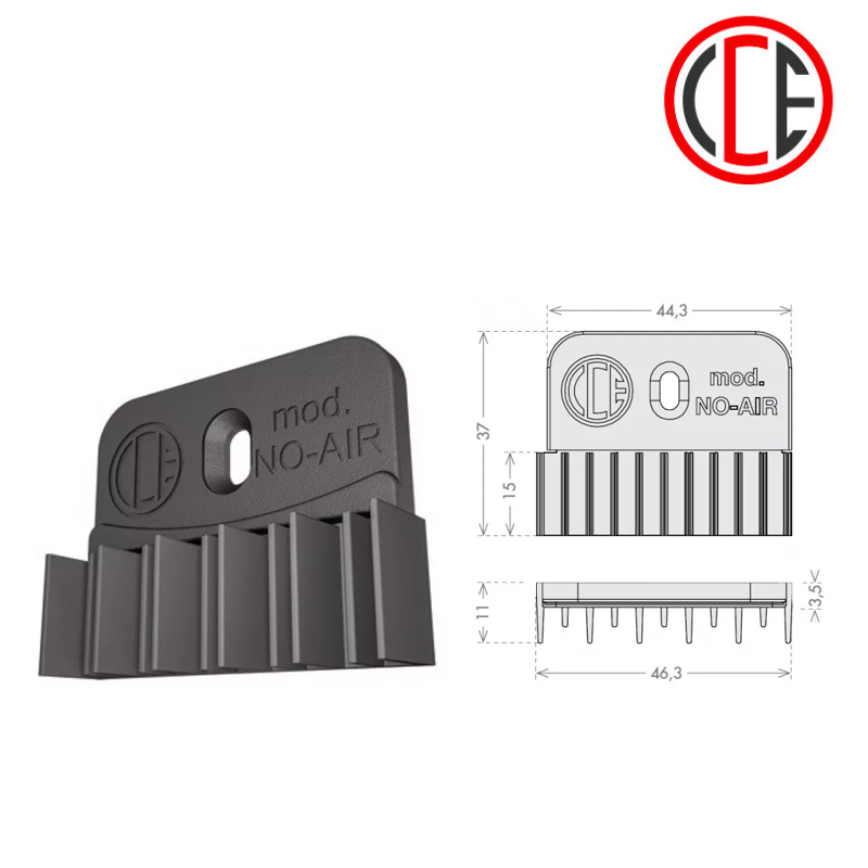 USZCZELKI NO AIR 44,3x37mm, GRUBOŚĆ 11mm, CZARNE [2 SZTUKI+WKRĘTY] CCE