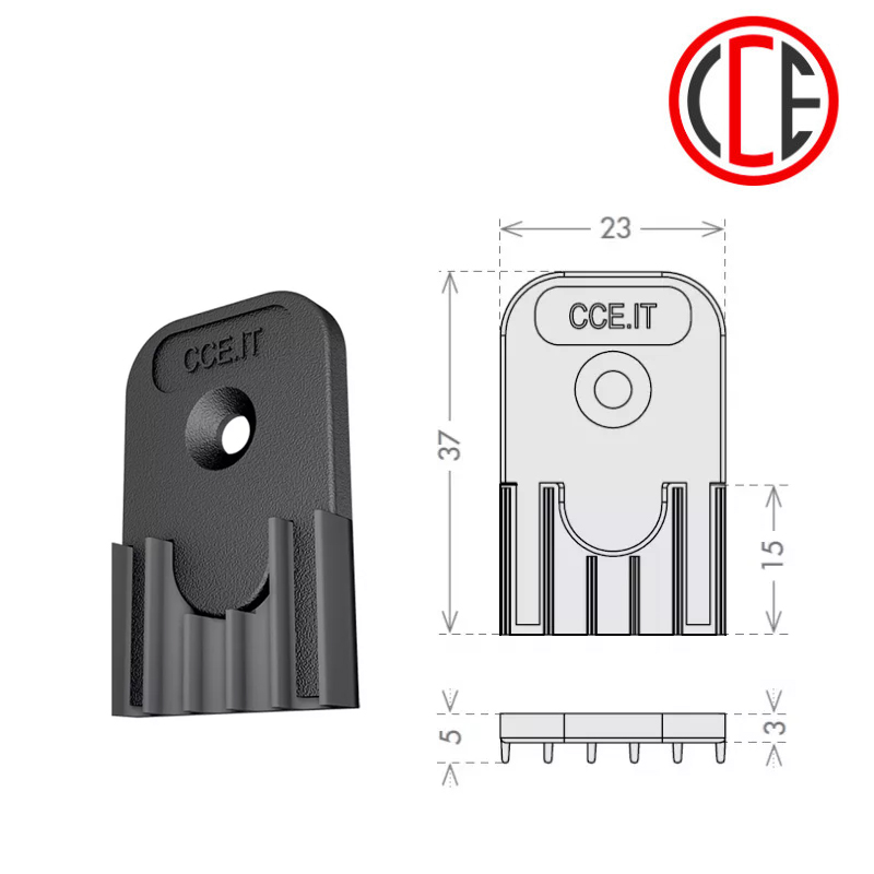 USZCZELKI NO AIR WOOD 23x37mm, GRUBOŚĆ 5mm, CZARNE [2 SZTUKI+WKRĘTY] [K5-901-05K] CCE