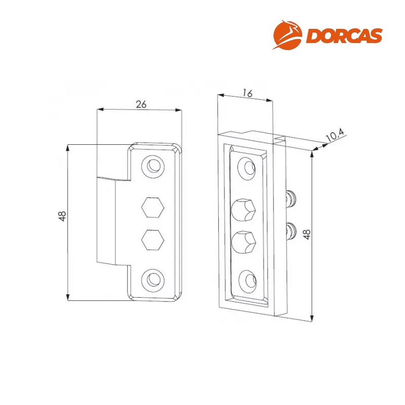 STYKI ELEKTRYCZNE PODWÓJNE Z PODKŁADKAMI [CZARNE] DORCAS