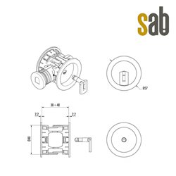 ZAMEK HOOKY ZERO OKRĄGŁY NA KLUCZ CHROMOWANY [GRUBOŚĆ DRZWI 38-48 mm] SAB