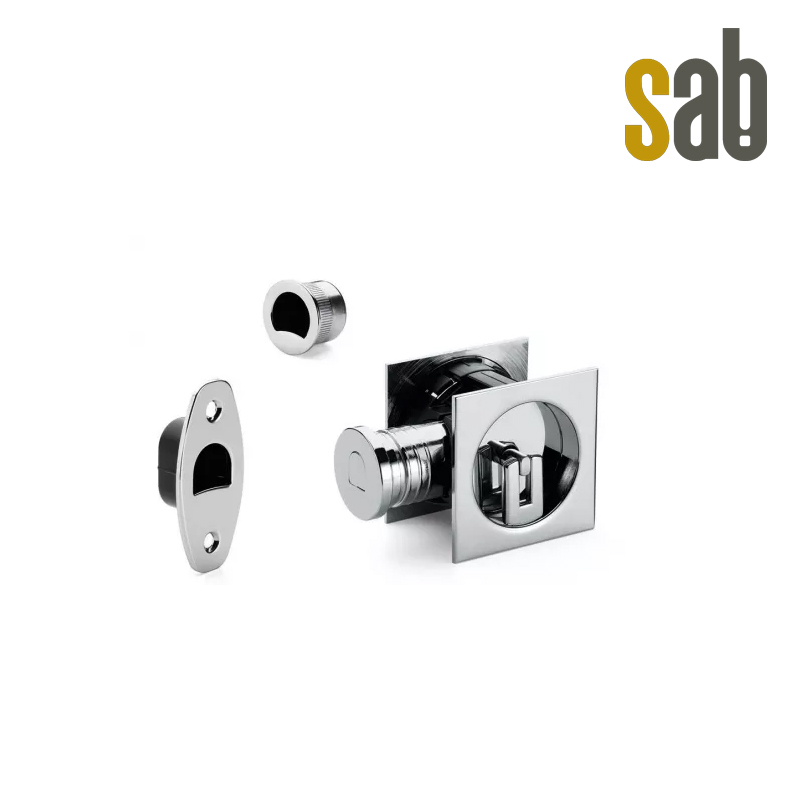 ZAMEK HOOKY ZERO KWADRATOWY NA KLUCZ CHROMOWANY [GRUBOŚĆ DRZWI 38-48 mm] SAB