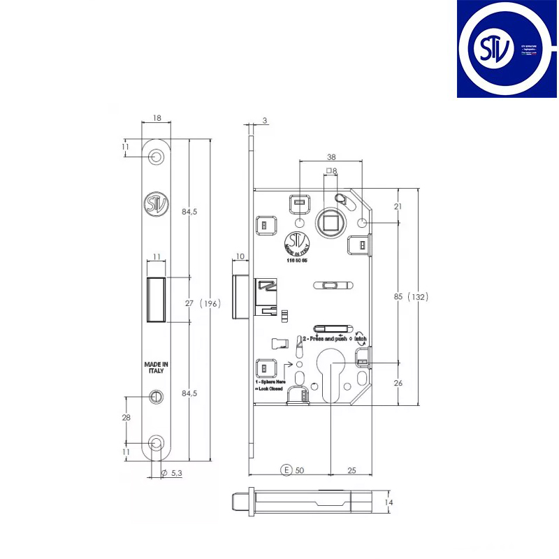 ZAMEK STV MAGNETYCZNY 85WB E50mm CHROMOWANY STV