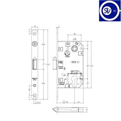ZAMEK WPUSZCZANY MEDIUM 85WB E50mm [ZACZEP PLASTIK] CHROMOWANY MATOWY STV