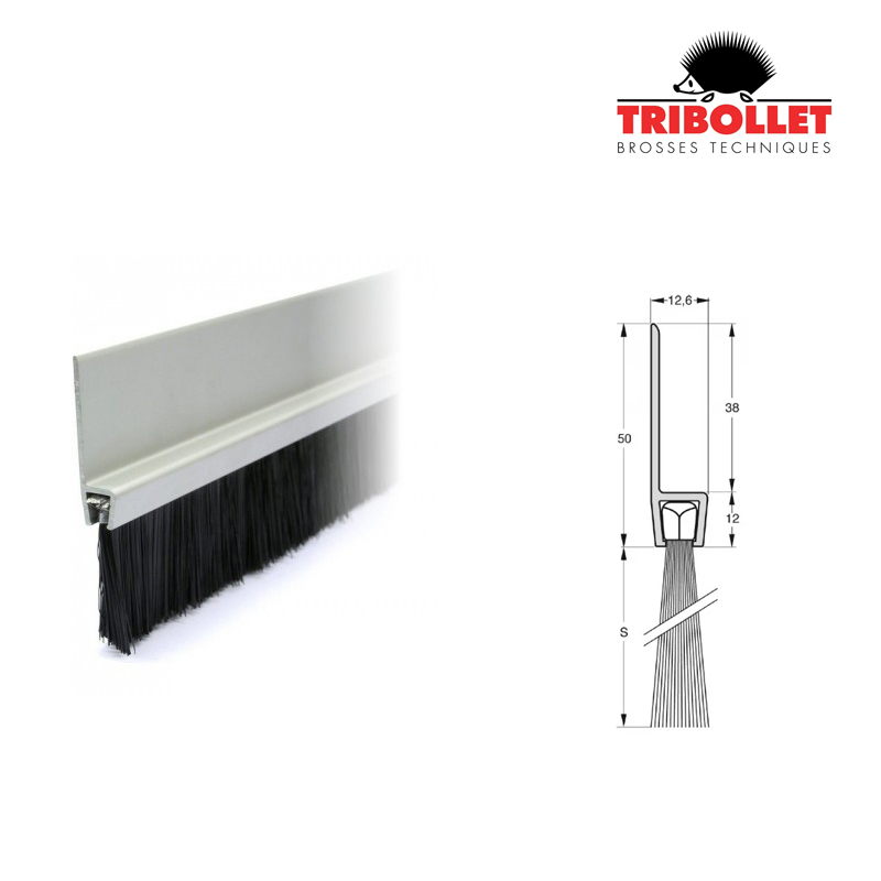 USZCZELKA SZCZOTKOWA H8-80 ALUMINIUM NATURALNE 1m TRIBOLLET