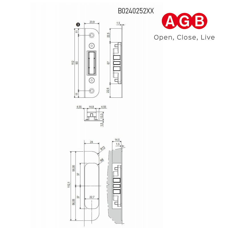 ZACZEP MAGNETYCZNY AGB POLARIS HALF ROUND NIKIEL