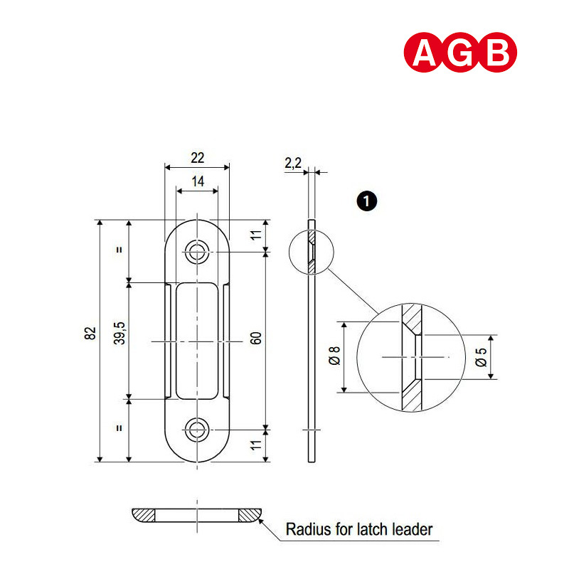 ZACZEP AGB EASY-MATIC 22X82MM SYMETRYCZNY OKRĄGŁE KOŃCE MOSIĄDZOWANY ZACZEP AGB EASY-MATIC 22X82MM SYMETRYCZNY OKRĄGŁE KOŃCE MOSIĄDZOWANY