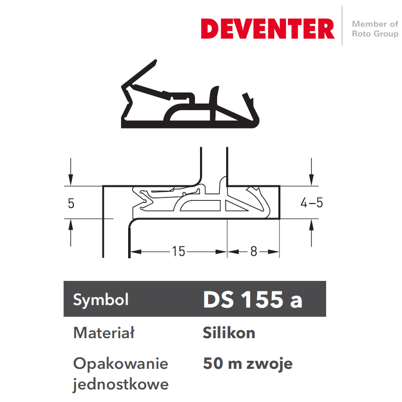 USZCZELKA DEVENTER DS 155 A BIAŁA