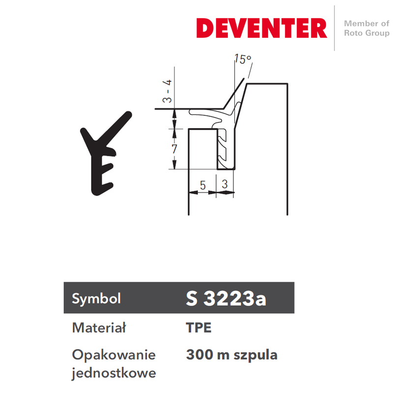 USZCZELKA DEVENTER S 3223 CZARNA