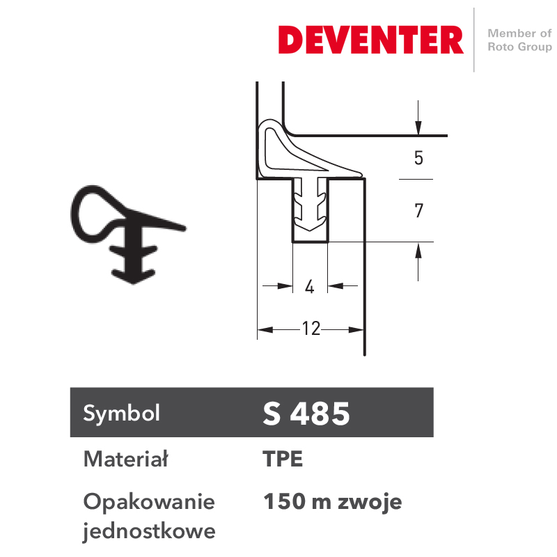 USZCZELKA DEVENTER S 485 BRĄZ RUSTYKALNY