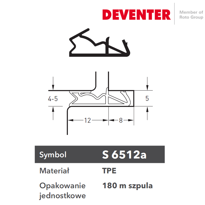 USZCZELKA DEVENTER S 6512A BIAŁA