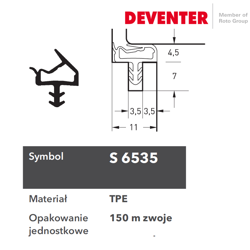 USZCZELKA DEVENTER S 6535 BEŻ