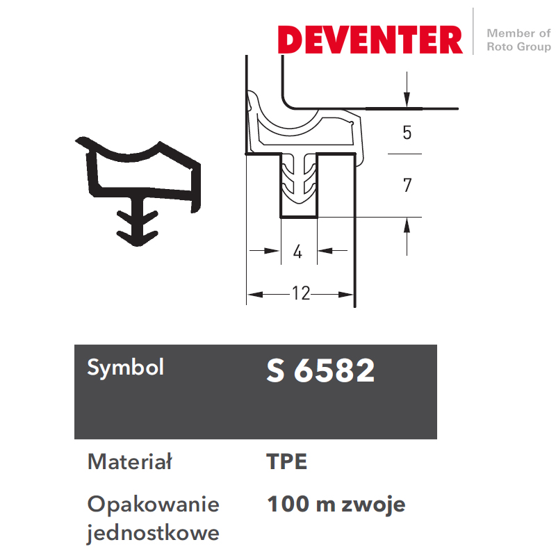 USZCZELKA DEVENTER S 6582 BRĄZ 30