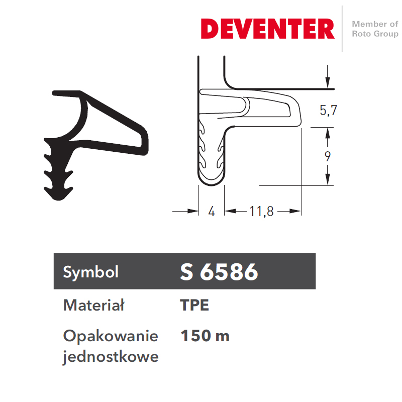 USZCZELKA DEVENTER S 6586 BIAŁA