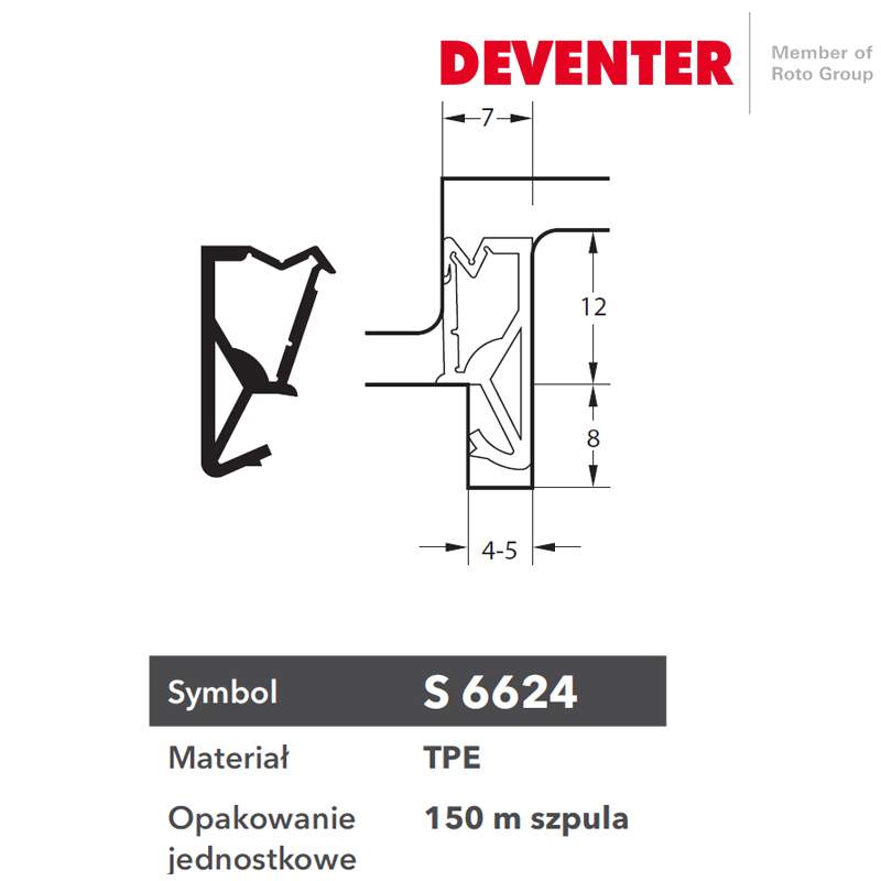 USZCZELKA DEVENTER S 6624 BIAŁA