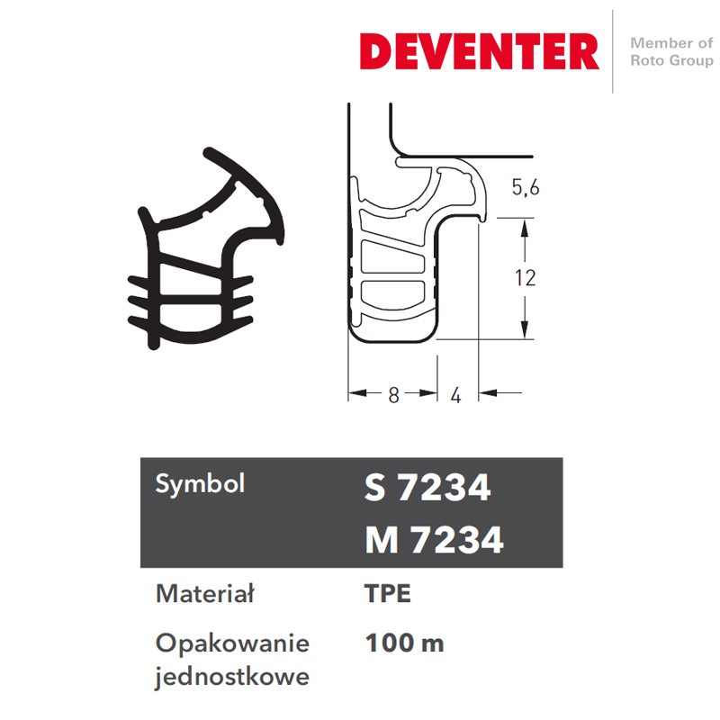 USZCZELKA DEVENTER S 7234 POPIEL