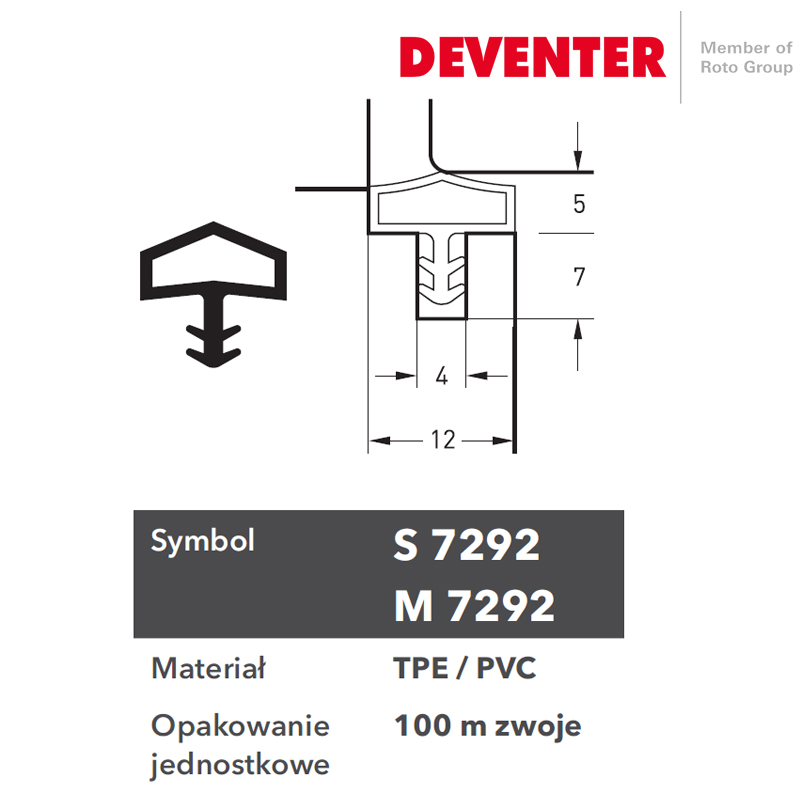 USZCZELKA DEVENTER S 7292 BRĄZ 30