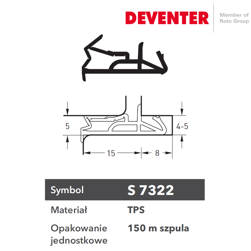 USZCZELKA DEVENTER S 7322 CZARNA 20