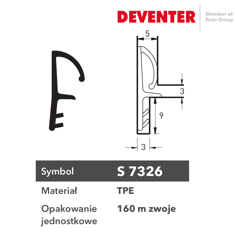 USZCZELKA DEVENTER S 7326 BEŻ 40