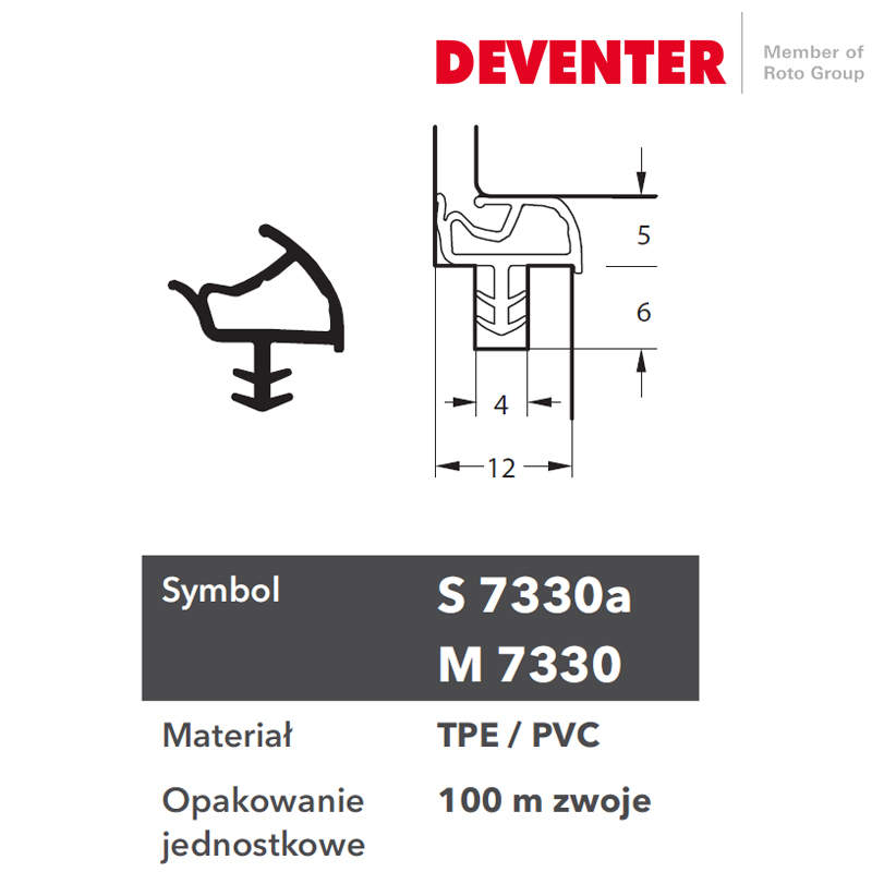 USZCZELKA DEVENTER S 7330 BRĄZ RUSTYKALNY