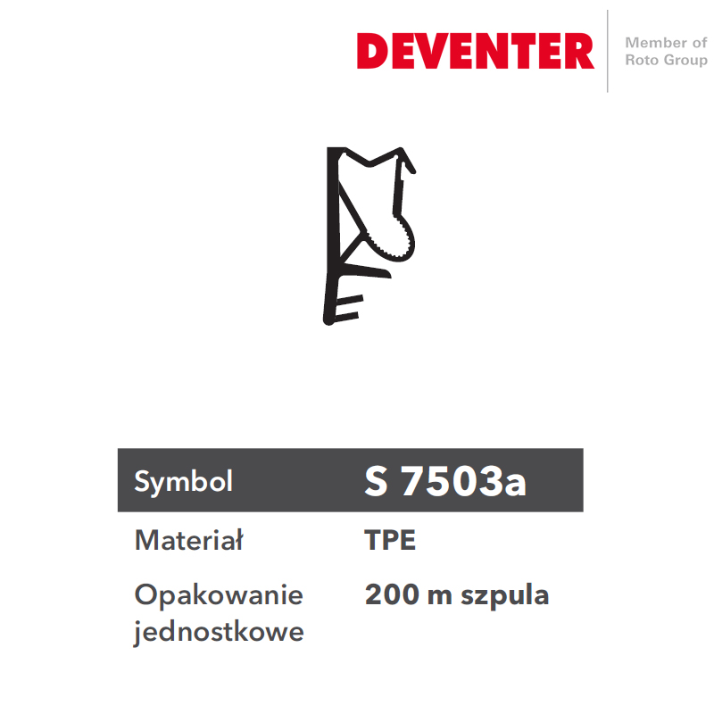 USZCZELKA DEVENTER S 7503A SZARY ANTRACYT